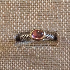 David Yurman SS/18K Pink Sapphire Cabochon Ring